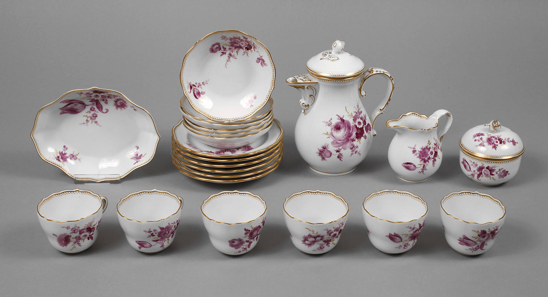 Meissen Mokkaservice für sechs Personen