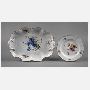 Meissen Tablett und Teller