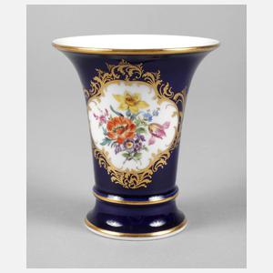 Meissen kleine Trichtervase Kobaltfond