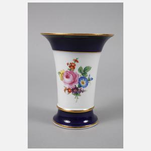 Meissen Trichtervase Kobaltrand