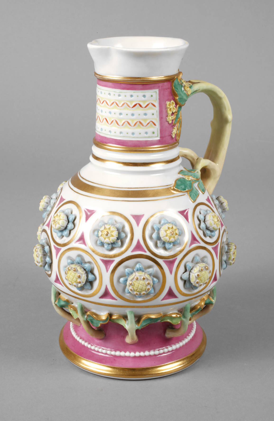 Nymphenburg Kanne Floraldekor