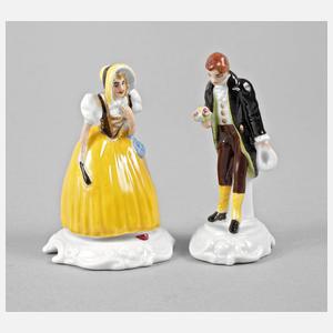 Rosenthal Miniaturen ”Biedermeierdame & Biedermeierherr”