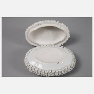 Thüringen Deckeldose Schneeballdekor und Figurenstaffage