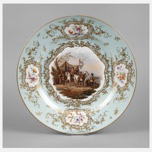 Thüringen großer Prunkteller mit Lagerszene