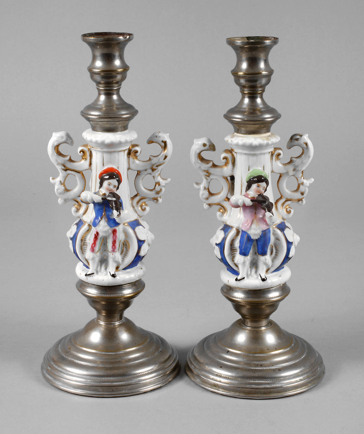 Thüringen Paar figürliche Kerzenleuchter
