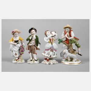 Sitzendorf vier Rokokofiguren