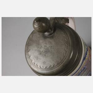 Großer Dorotheentaler Fayence Walzenkrug