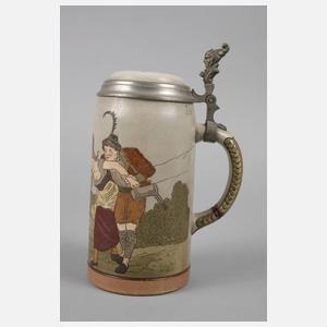 Bierkrug mit Trinkerszene