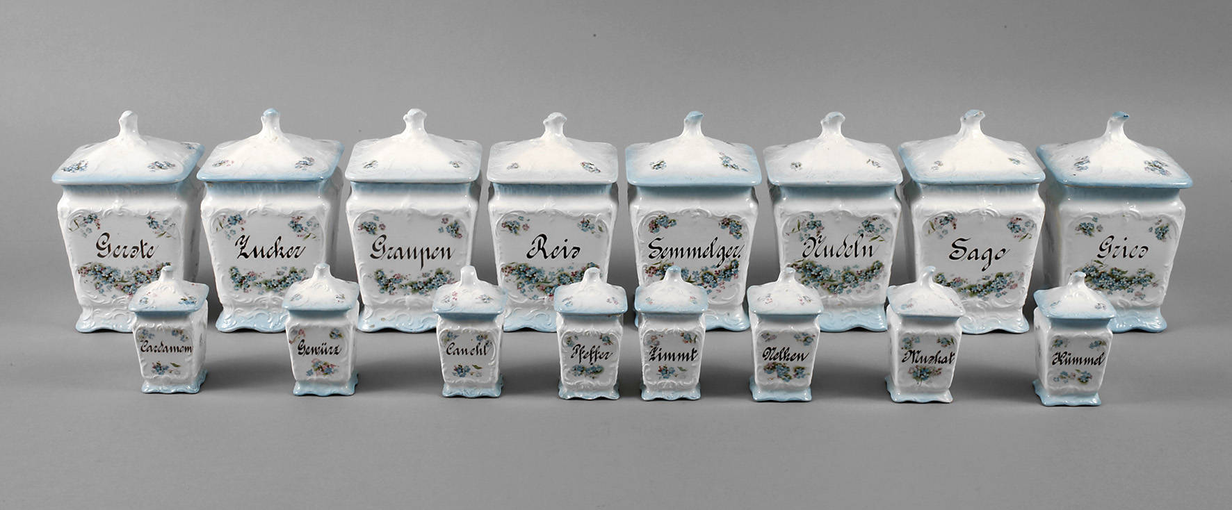 Roesler 16 Vorratsgefäße ”Vergissmeinnicht”