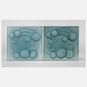 Paar Jugendstilfliesen