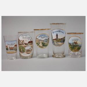 Elf Andenkengläser
