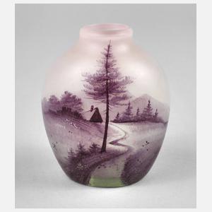 Kleine Jugendstilvase Landschaftsdekor