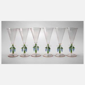 Lauscha sechs Sektflöten