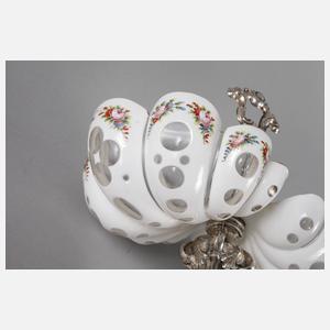 Tafelaufsatz Silber und Glas