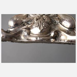 Tafelaufsatz Silber und Glas