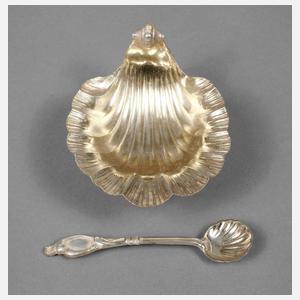 Silber Saliere mit Löffelchen
