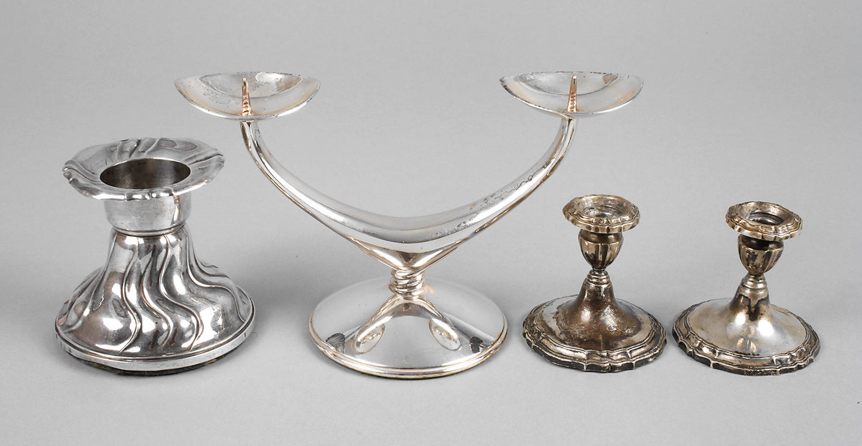 Vier Kerzenleuchter Silber