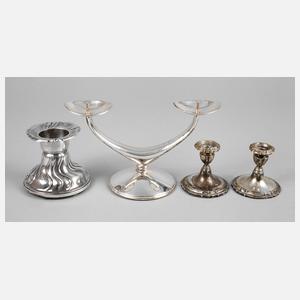 Vier Kerzenleuchter Silber