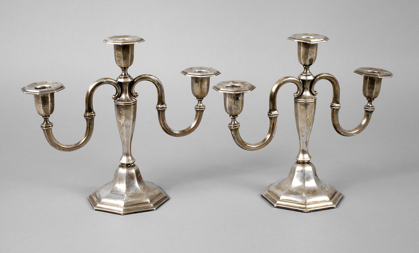 Paar Silberleuchter Art déco