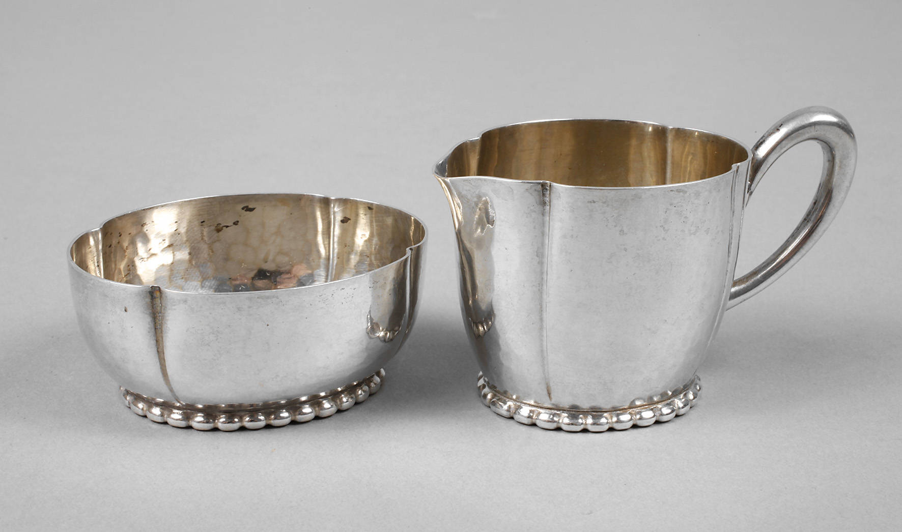 Silber Zucker-/Sahneset