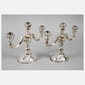 Silber Paar dreiflammige Kerzenleuchter