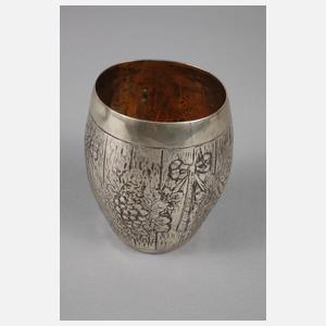 Paar massive Silberbecher