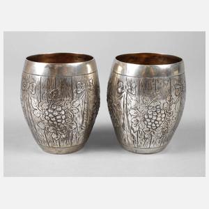 Paar massive Silberbecher