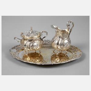 Silber Zucker-/Sahneset