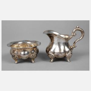 Silber Zucker-/Sahneset