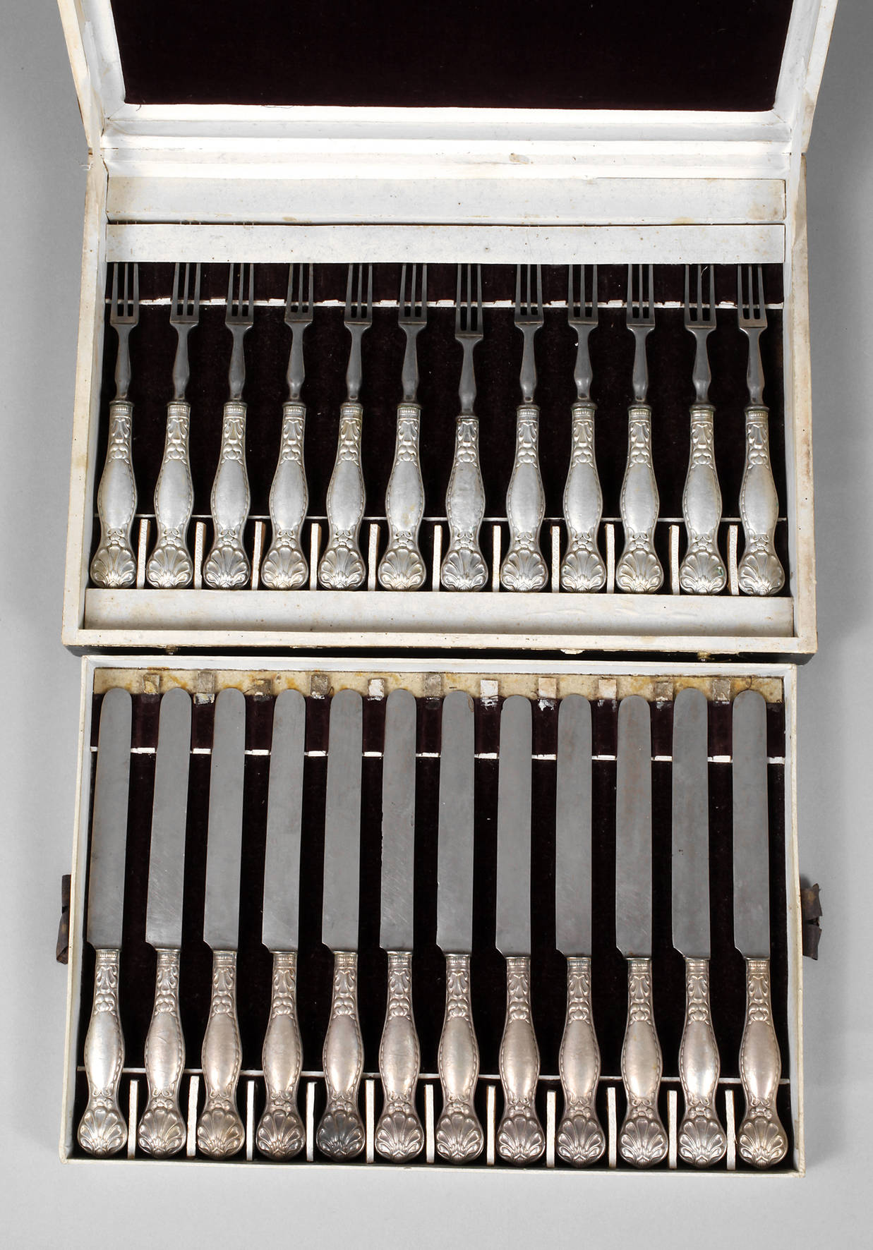 Zwölf Silbermesser Biedermeier