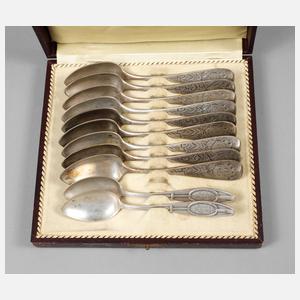 Elf Kaffeelöffel Silber