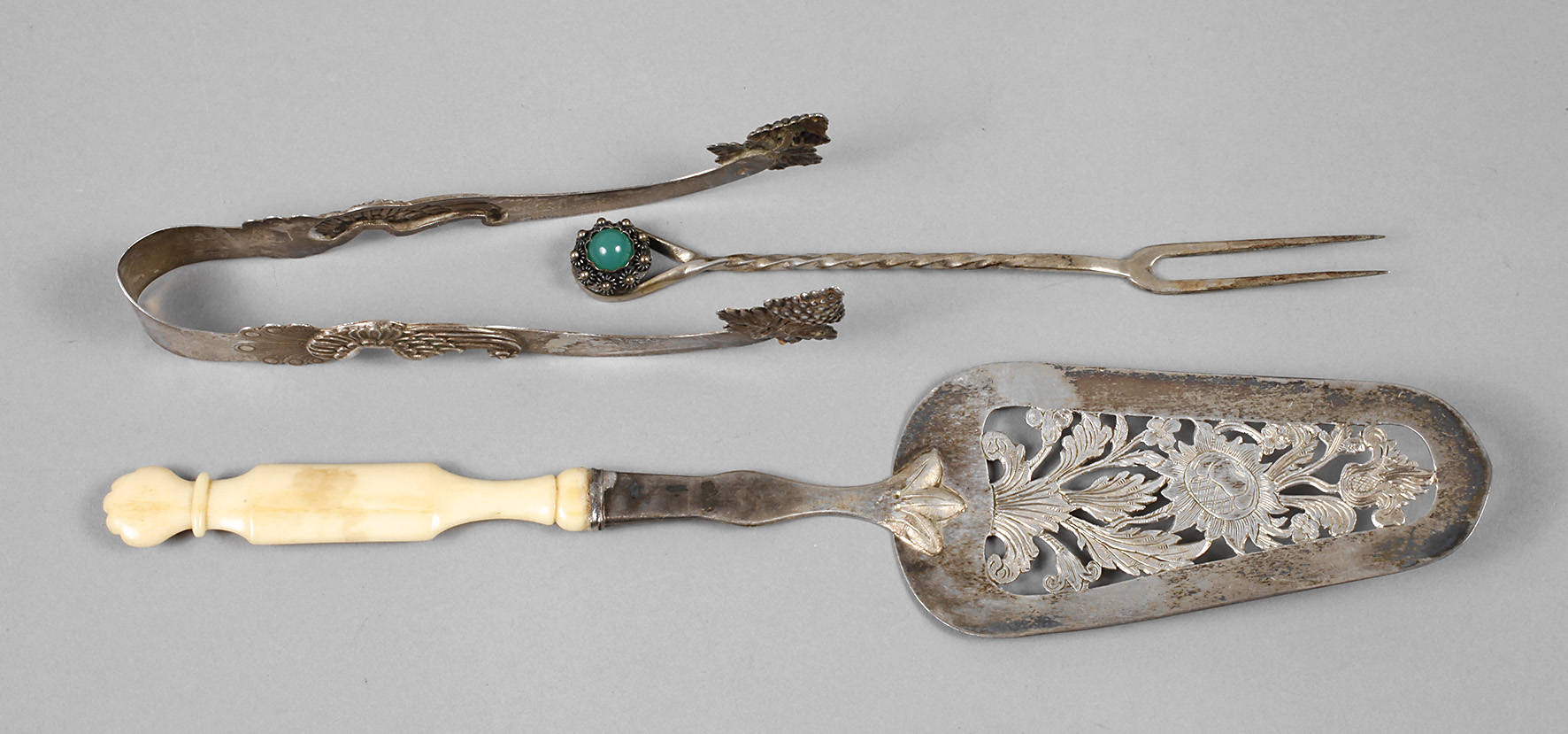 Drei Besteckteile Silber