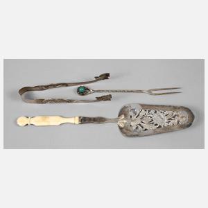 Drei Besteckteile Silber