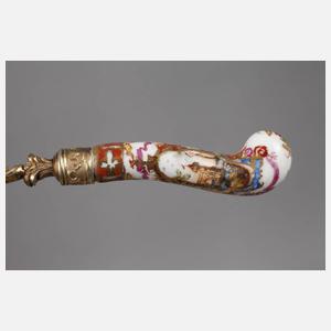 Silber-Eislöffel mit Porzellangriffen