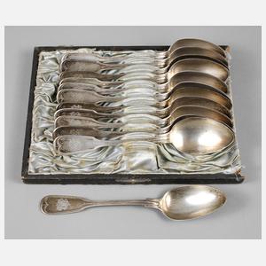 Zwölf Silberlöffel Augsburger Faden