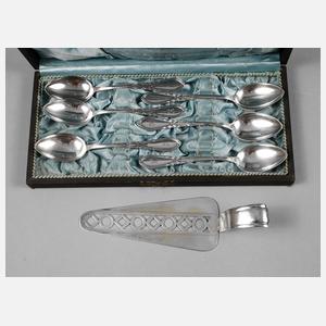 Sechs Kaffeelöffel und ein Tortenheber