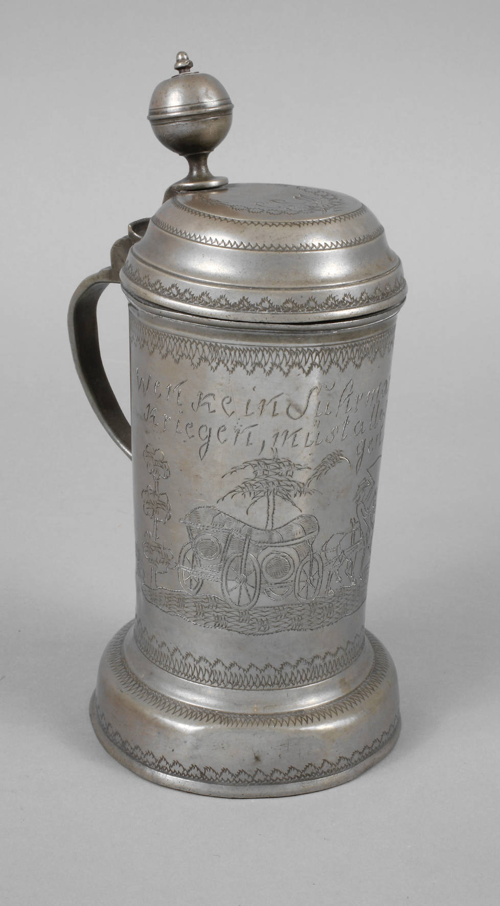 Barocker Zinnwalzenkrug