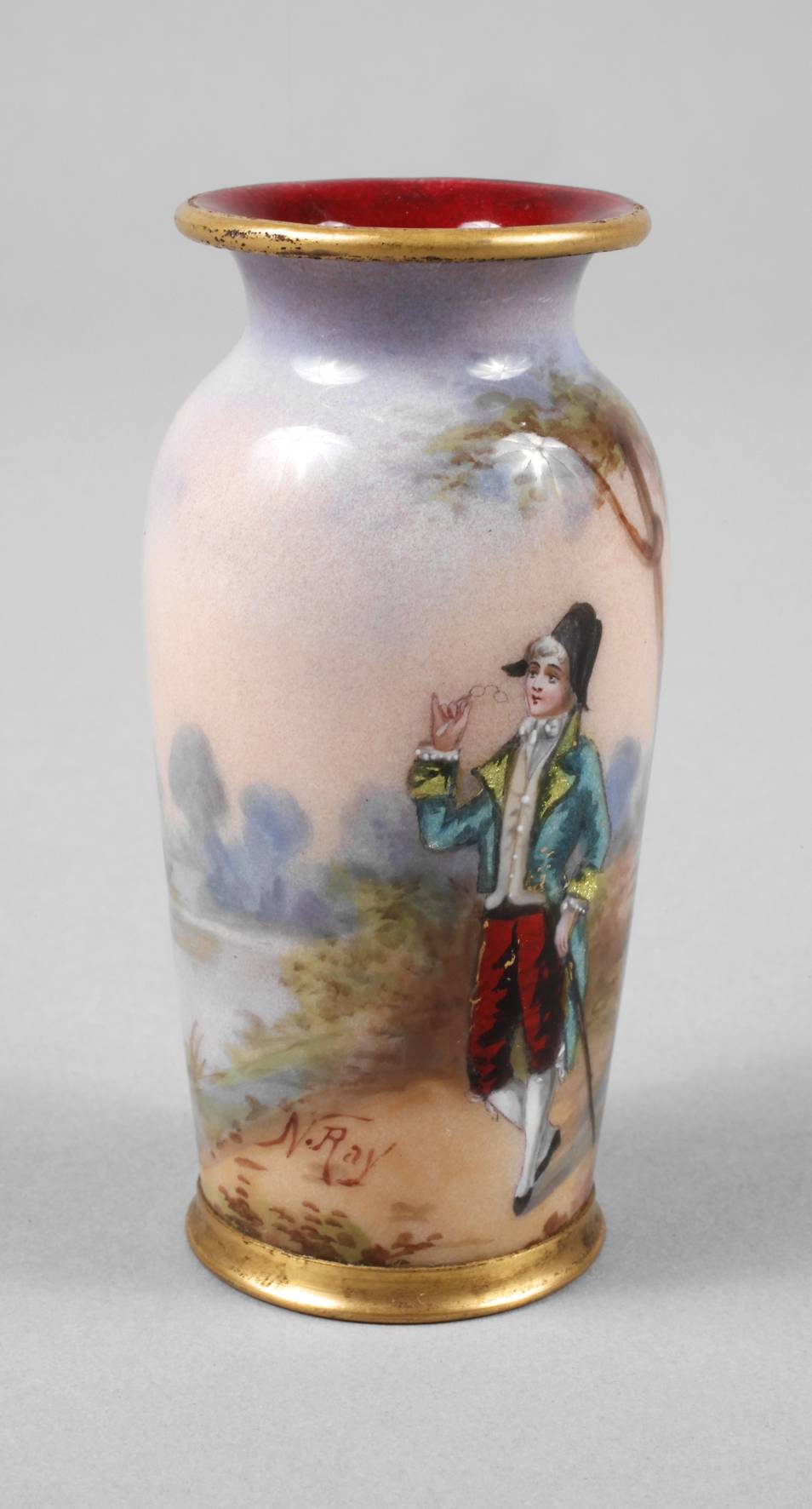 Limoges kleine Emailvase