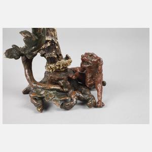 Wiener Bronze jagdlicher Leuchter