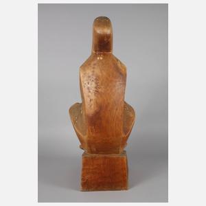 Große Holzskulptur ”Sitzende”