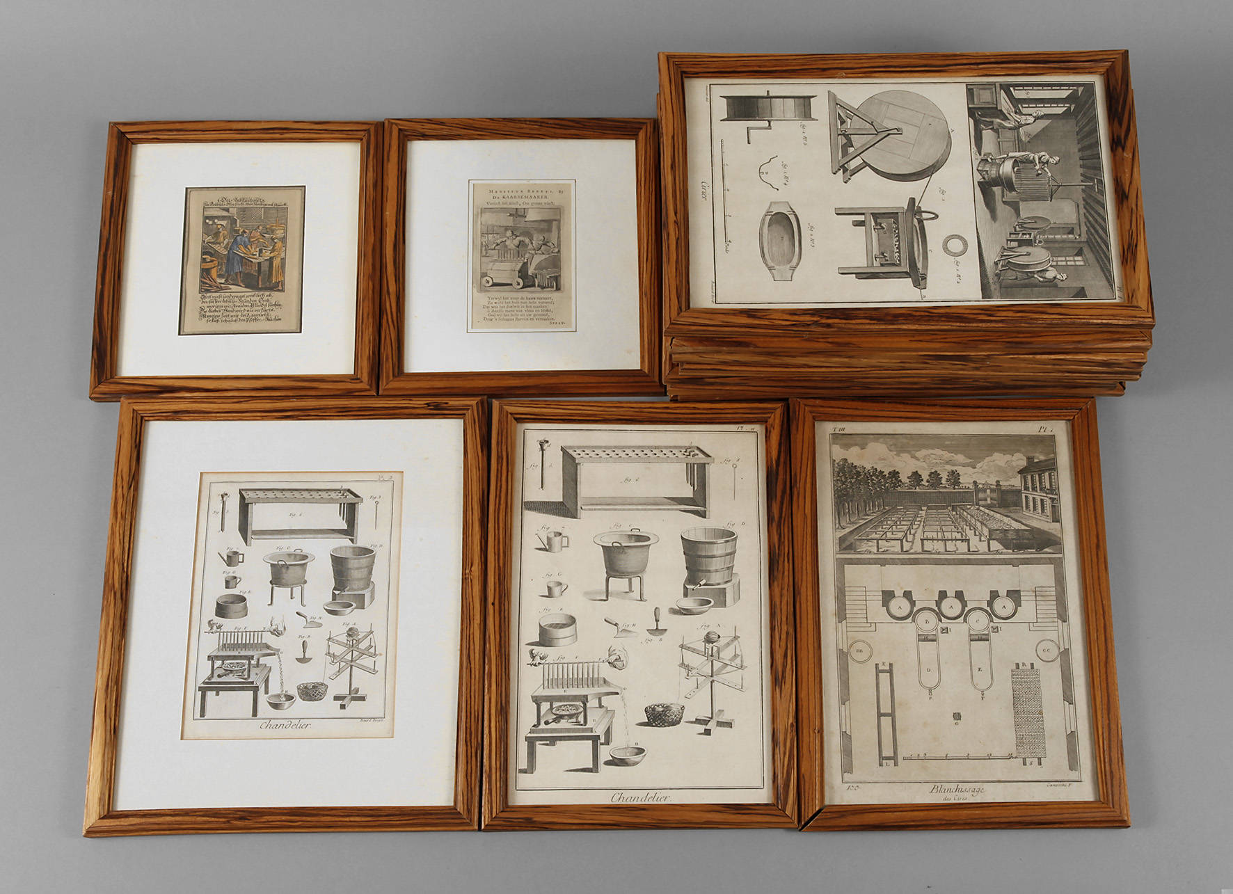 Grafiksammlung über Wachsherstellung