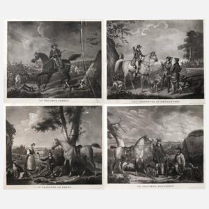 Achille Moreau, attr., Serie von Aquatintaradierungen