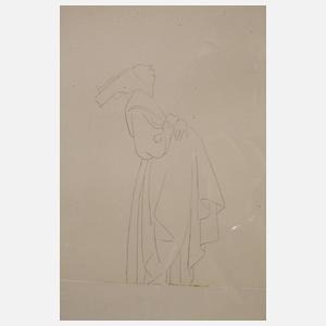 Prof. Olaf Gulbransson, Nonne mit Taube