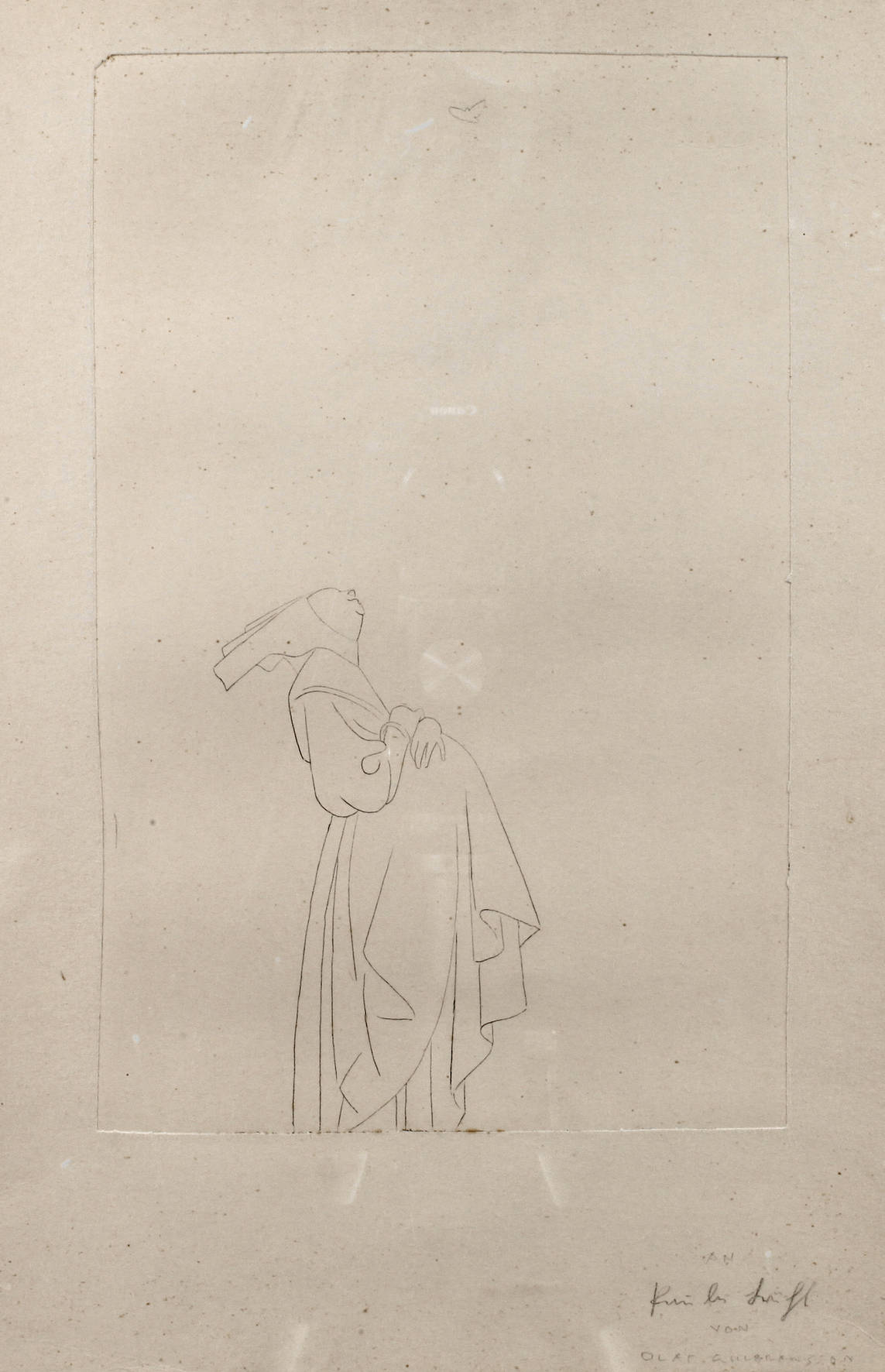 Prof. Olaf Gulbransson, Nonne mit Taube