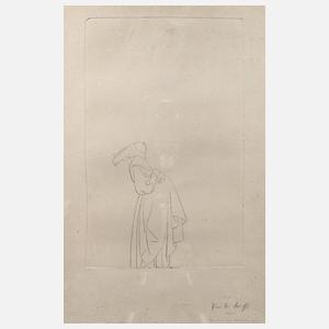 Prof. Olaf Gulbransson, Nonne mit Taube