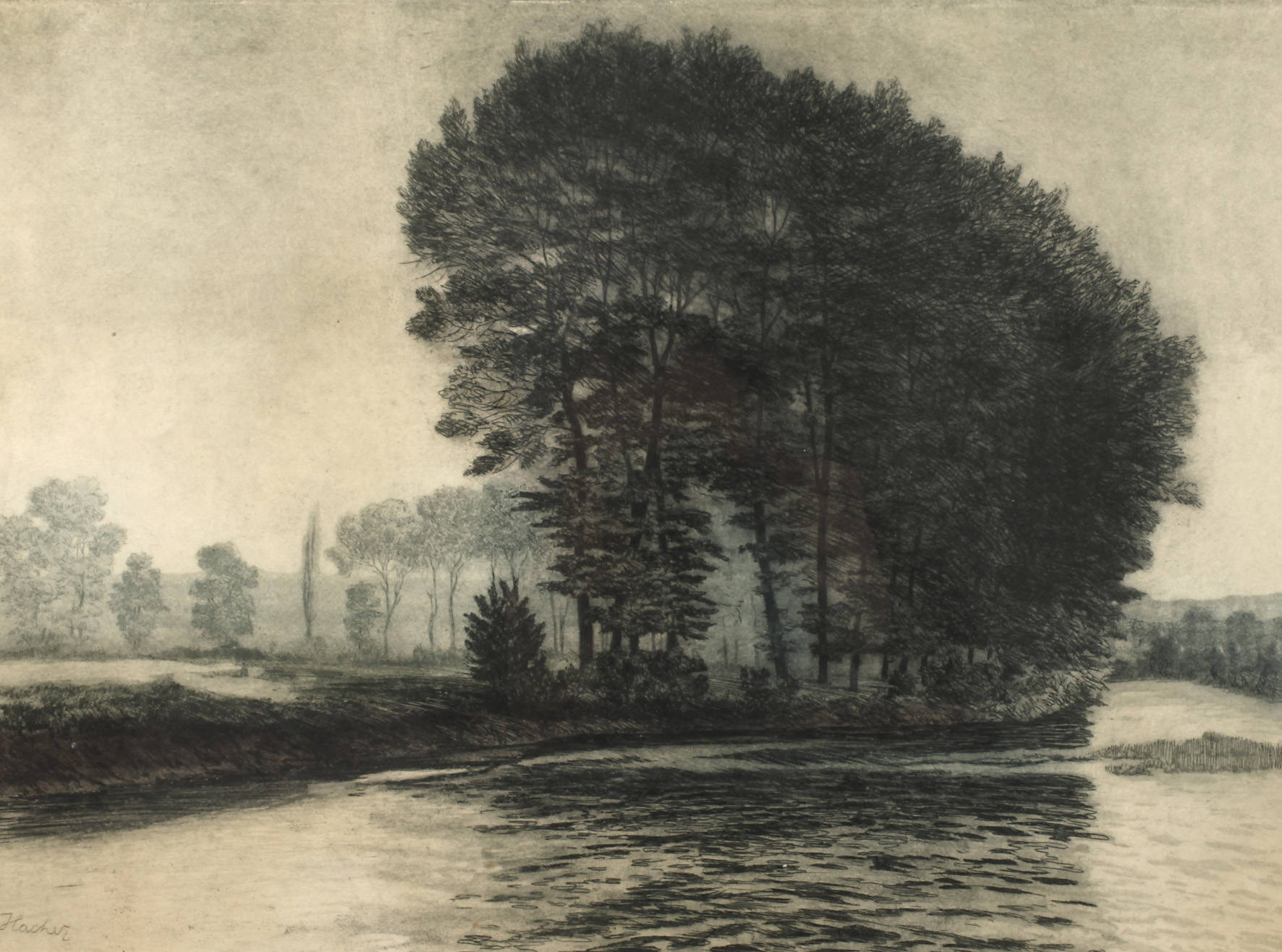 Carl Hachez, ”Abendstimmung an der Maas”