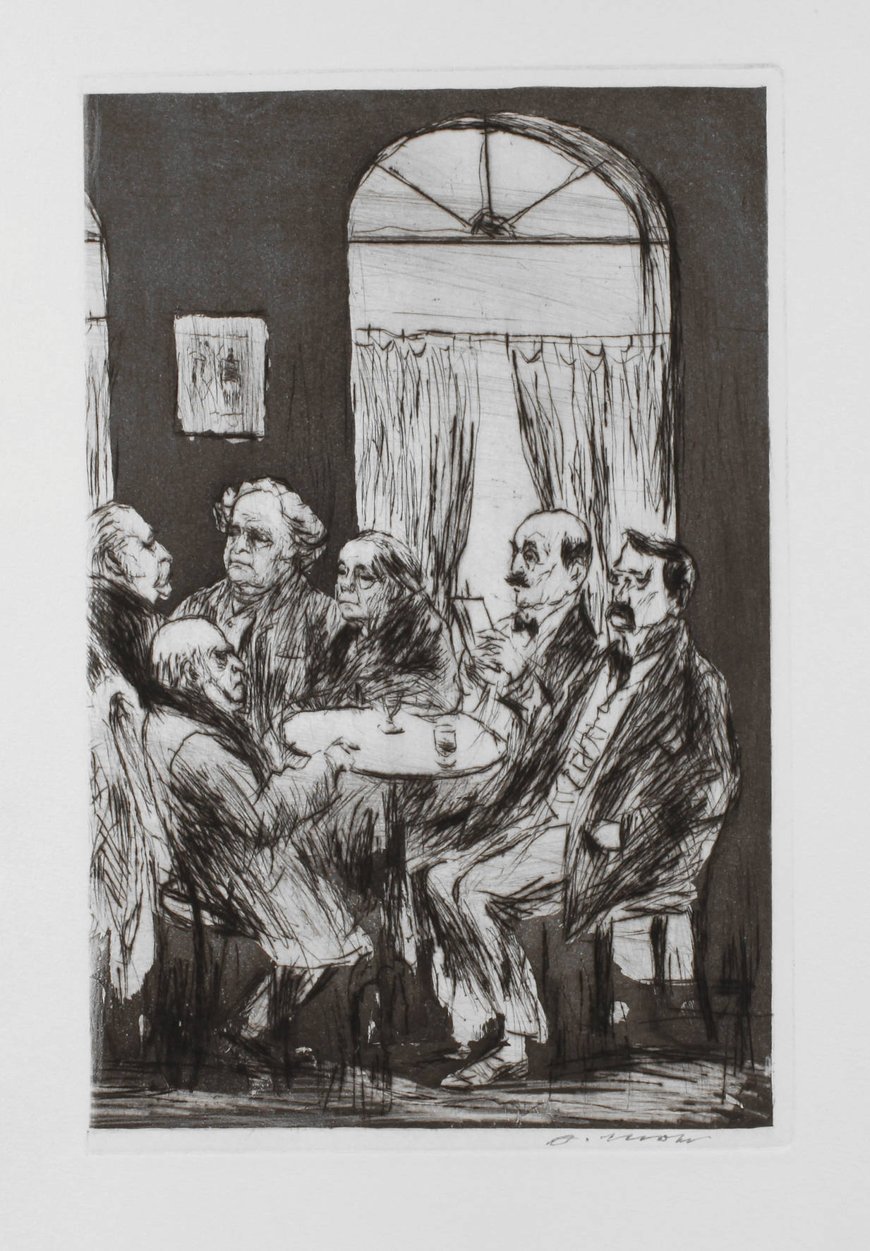 Prof. Arno Mohr, Im Künstlercafé