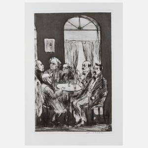 Prof. Arno Mohr, Im Künstlercafé