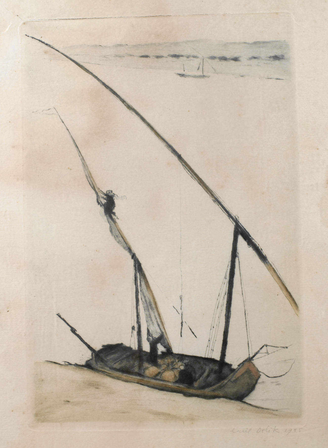 Prof. Emil Orlik, ”Feluke am Nil”