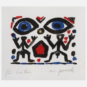 A. R. Penck, Zwei Augen und zwei Figuren
